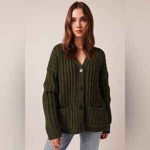 LINE the Label Oversized Frankie Cardigan in (Thyme)